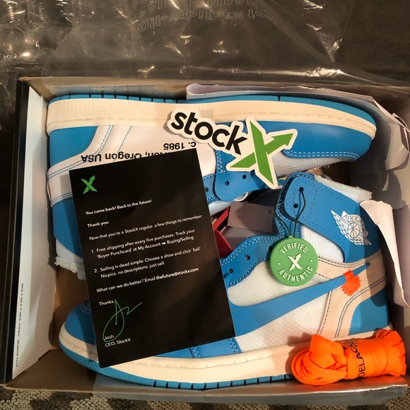 jordan 1 off white unc stockx